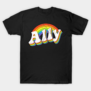 Ally Lgbtq 70S Gay Pride Flag Lgbt T-Shirt